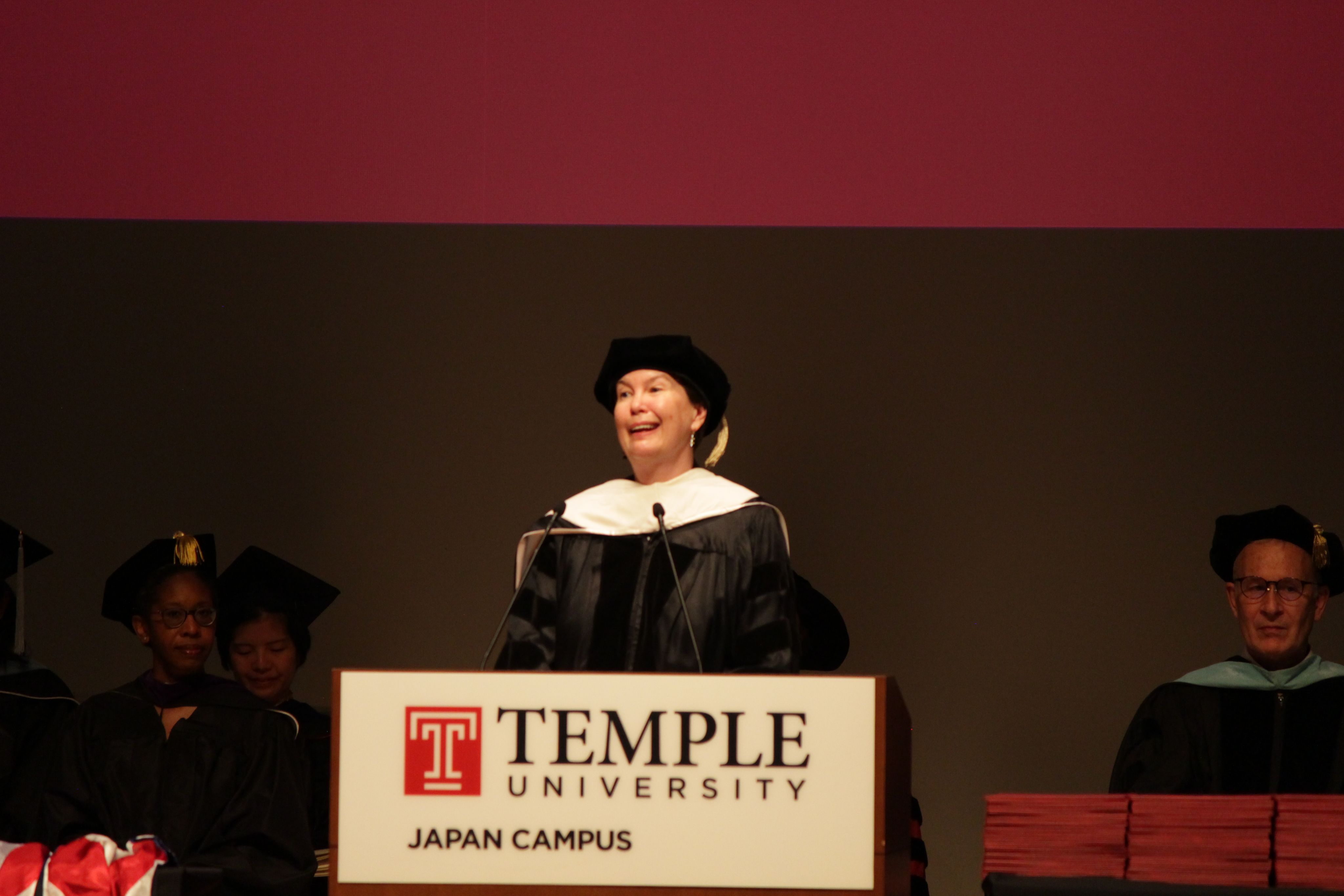 A. Sunshine Ison — Culture Affairs Officer, Director of Public Engagement U.S. Embassy in Tokyo — giving a speech